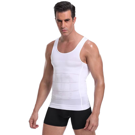 Men'S Shapewear Slimming Body Corset Vest Shirt Compression Abdomen Tummy Belly Control Slim Waist Cincher Underwear Sports Vest