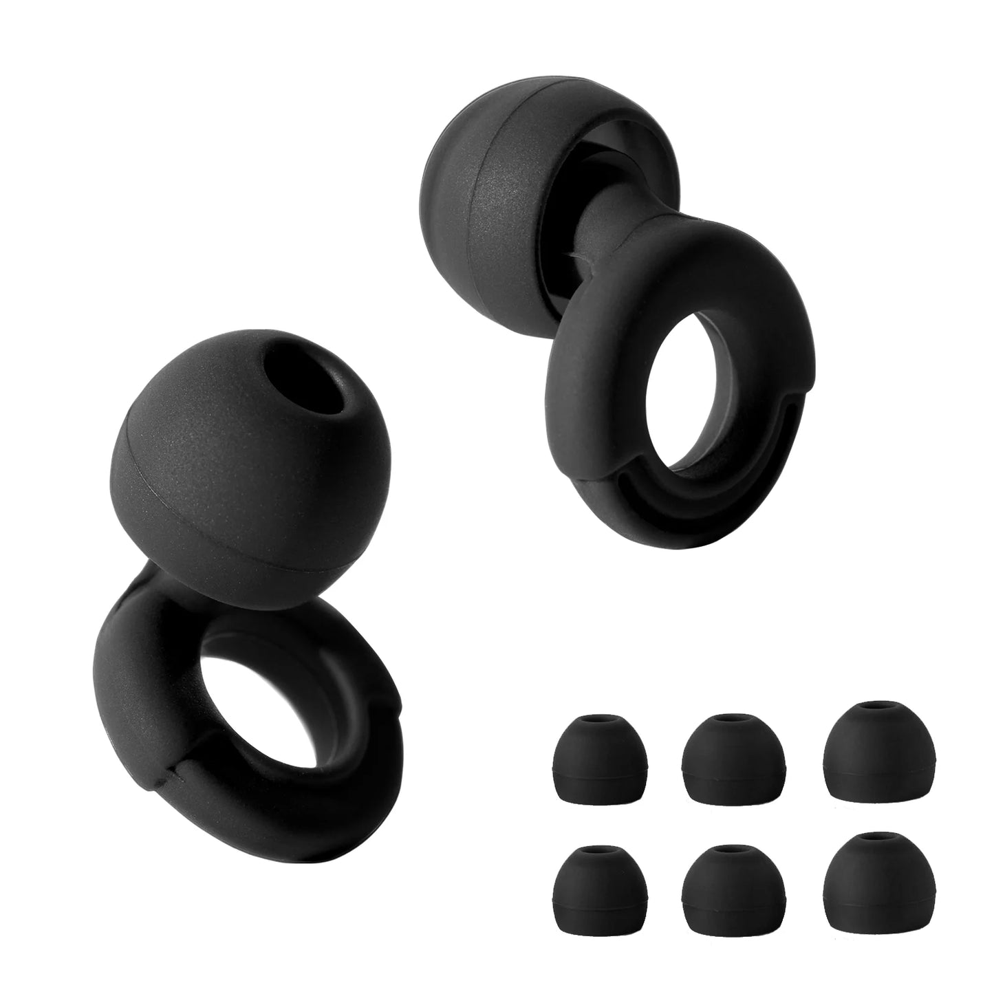 Quiet Ear Plugs for Noise Reduction – Super Soft, Reusable Hearing Protection for Sleep,Swim, Work 8 Ear Tips in XS/S/M/L