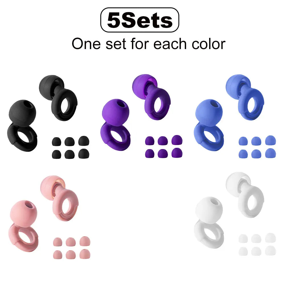 Quiet Ear Plugs for Noise Reduction – Super Soft, Reusable Hearing Protection for Sleep,Swim, Work 8 Ear Tips in XS/S/M/L
