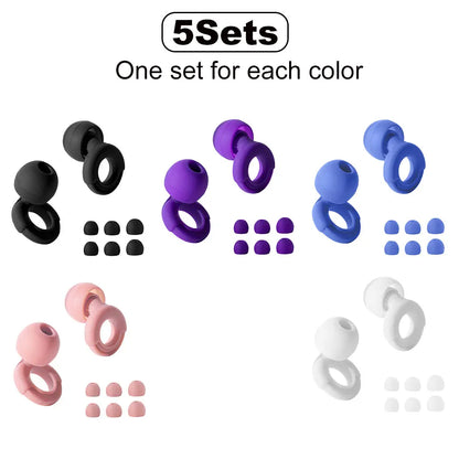 Quiet Ear Plugs for Noise Reduction – Super Soft, Reusable Hearing Protection for Sleep,Swim, Work 8 Ear Tips in XS/S/M/L