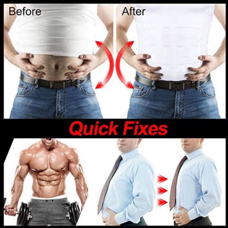 Men'S Shapewear Slimming Body Corset Vest Shirt Compression Abdomen Tummy Belly Control Slim Waist Cincher Underwear Sports Vest