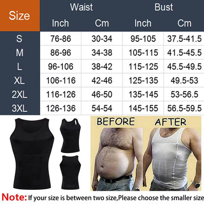 Men'S Shapewear Slimming Body Corset Vest Shirt Compression Abdomen Tummy Belly Control Slim Waist Cincher Underwear Sports Vest