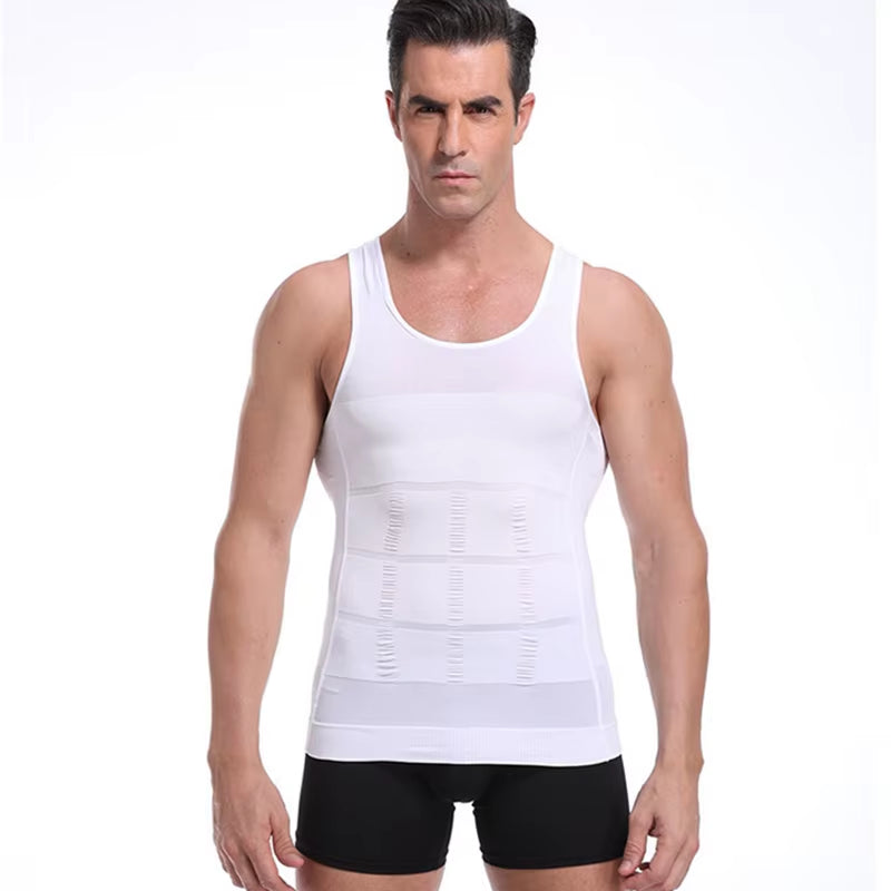 Men'S Shapewear Slimming Body Corset Vest Shirt Compression Abdomen Tummy Belly Control Slim Waist Cincher Underwear Sports Vest