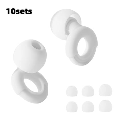 Quiet Ear Plugs for Noise Reduction – Super Soft, Reusable Hearing Protection for Sleep,Swim, Work 8 Ear Tips in XS/S/M/L