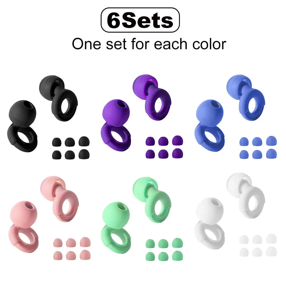 Quiet Ear Plugs for Noise Reduction – Super Soft, Reusable Hearing Protection for Sleep,Swim, Work 8 Ear Tips in XS/S/M/L