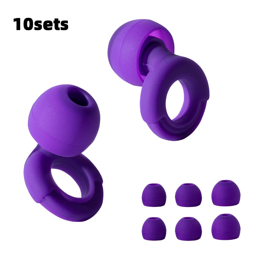 Quiet Ear Plugs for Noise Reduction – Super Soft, Reusable Hearing Protection for Sleep,Swim, Work 8 Ear Tips in XS/S/M/L