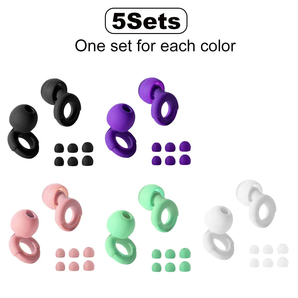 Quiet Ear Plugs for Noise Reduction – Super Soft, Reusable Hearing Protection for Sleep,Swim, Work 8 Ear Tips in XS/S/M/L