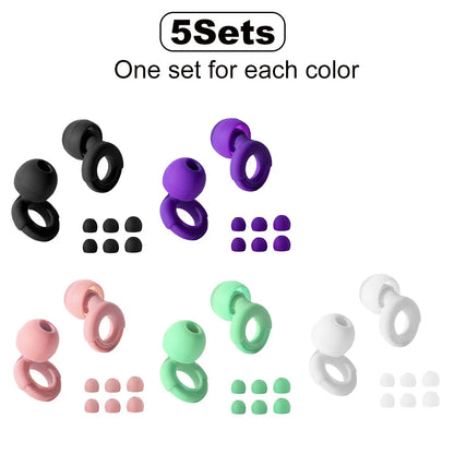 Quiet Ear Plugs for Noise Reduction – Super Soft, Reusable Hearing Protection for Sleep,Swim, Work 8 Ear Tips in XS/S/M/L